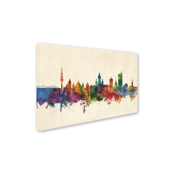 Michael Tompsett 'Leipzig Germany Skyline III' Canvas Art,12x19